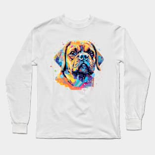 Pug Dog Pet World Animal Lover Furry Friend Abstract Long Sleeve T-Shirt